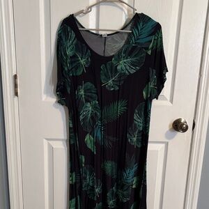 Tropical Leaf Print Dress